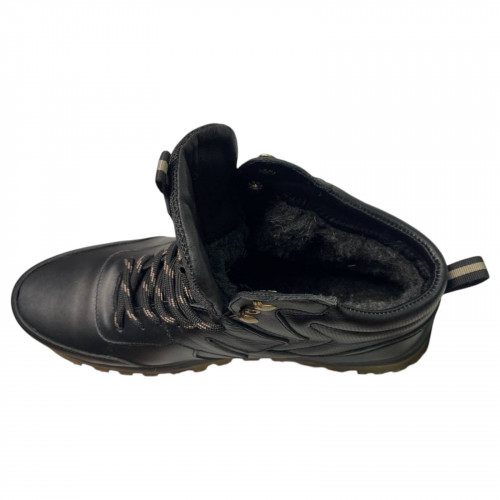 Кроссовки мужские кожаные KONORS 147 XXL/7-19 черный мех