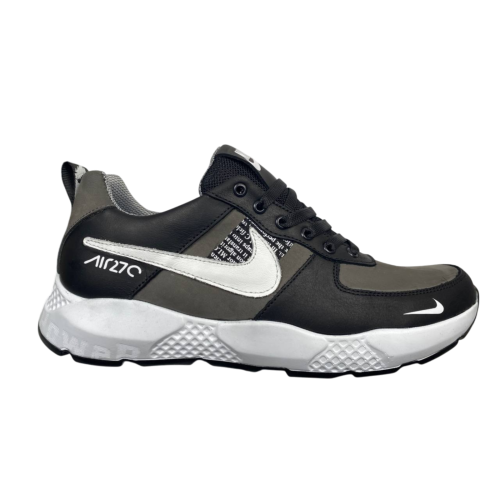 Кросівки чоловічі шкіряні DENAR N13K чорно/сірі