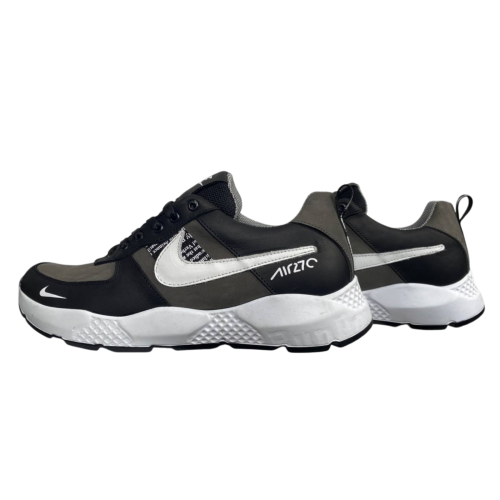 Кросівки чоловічі шкіряні DENAR N13K чорно/сірі