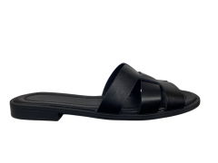 Шлепки женские кожаные FOOT STEP 217 01 черные