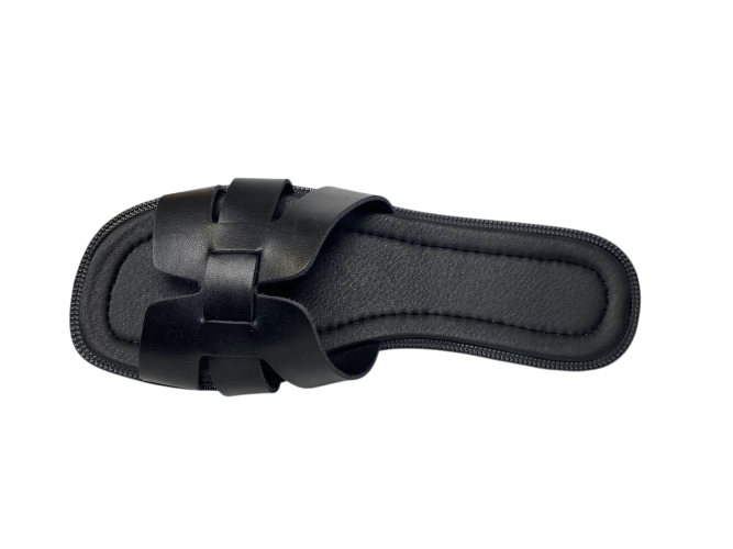 Шлепки женские кожаные FOOT STEP 217 01 черные