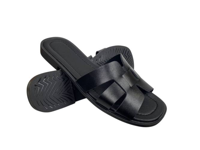 Шлепки женские кожаные FOOT STEP 217 01 черные