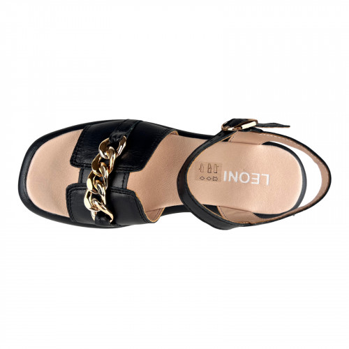 Босоножки Женские кожаные LEONI 030 01 черный