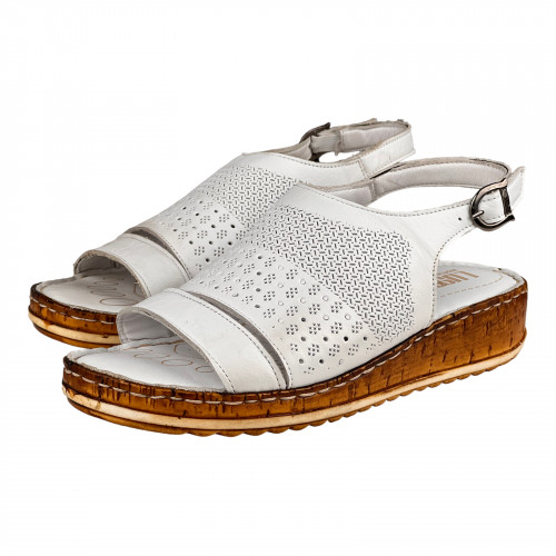 Босоножки Женские кожаные LUSCO 26740 белый