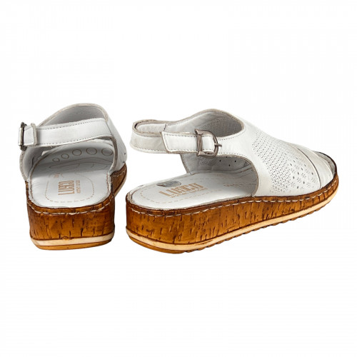 Босоножки Женские кожаные LUSCO 26740 белый