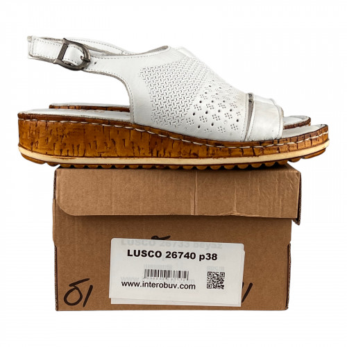 Босоножки Женские кожаные LUSCO 26740 белый