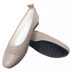 Балетки женские кожаные MADAM 2233 бежевые
