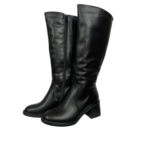 Чоботи жіночі шкіряні SCORPION 1501 чорні євро хутро