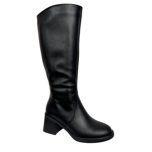 Чоботи жіночі шкіряні SCORPION 1501 чорні євро хутро