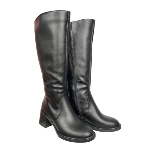 Чоботи жіночі шкіряні SCORPION 1501 чорні євро хутро