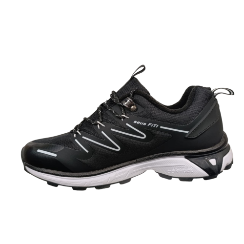 Кроссовки мужские кожаные SALOMON A9115-5 termo черно+белые