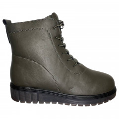 Черевики жіночі шкіряні BODRUM 9099 хакі хутро 