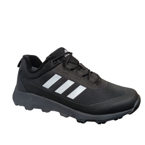 Кроссовки мужские кожаные ADIDAS A9114-5 termo черные+белые