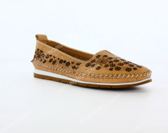 Балетки Женские кожаные RIKEL 059 pudra