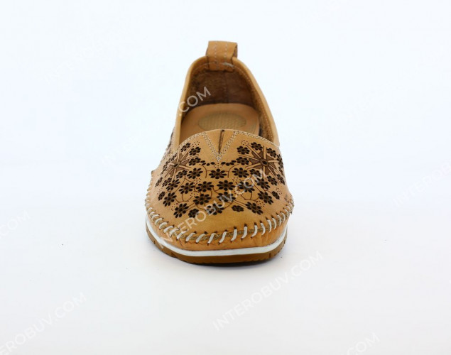 Балетки Жіночі шкіряні RIKEL 059 pudra