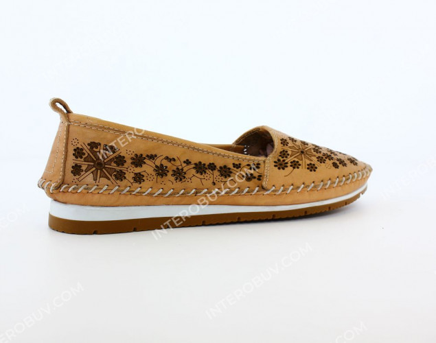 Балетки Жіночі шкіряні RIKEL 059 pudra