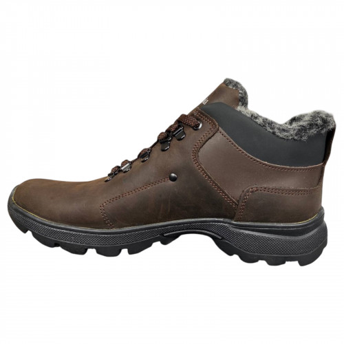 Ботинки мужские кожаные LORD БК 101 коричневый мех