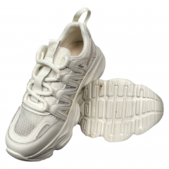 Кроссовки женские кожаные ALLSY 196719 бело-бежевые