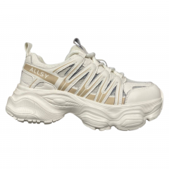 Кроссовки женские кожаные ALLSY 196719 бело-бежевые