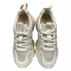 Кроссовки женские кожаные ALLSY 196719 бело-бежевые