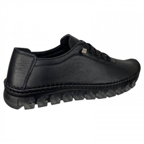 Мокасины женские кожаные ATO 527 01 черные 