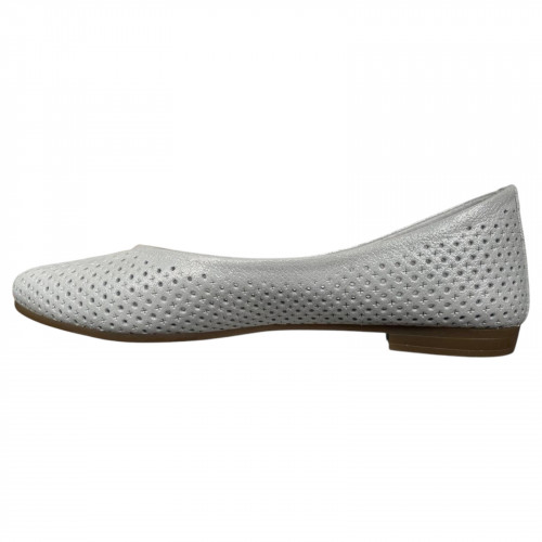 Балетки женские кожаные PRELLESTA 411 белые перламутровые.