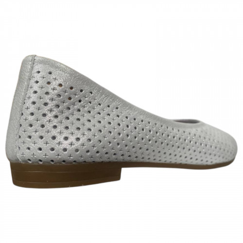 Балетки женские кожаные PRELLESTA 411 белые перламутровые.