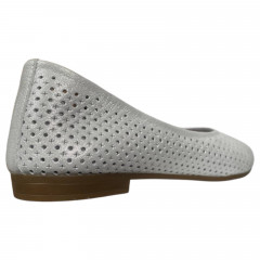 Балетки женские кожаные PRELLESTA 411 белые перламутровые.