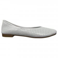 Балетки женские кожаные PRELLESTA 411 белые перламутровые.