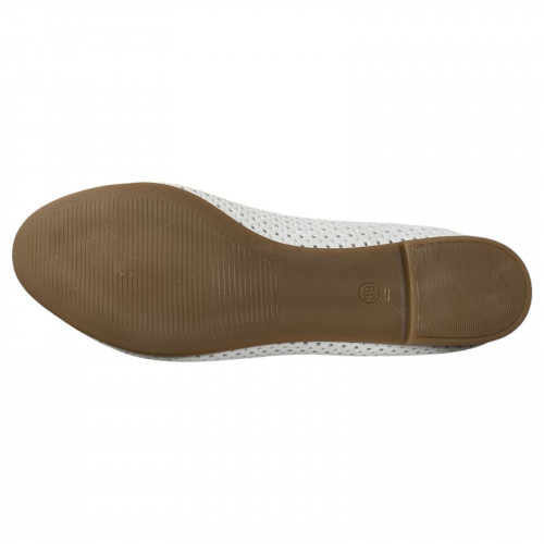 Балетки женские кожаные PRELLESTA 411 белые перламутровые.