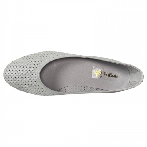 Балетки женские кожаные PRELLESTA 411 белые перламутровые.