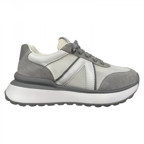 Кроссовки женские кожаные ALLSY 198531 серые