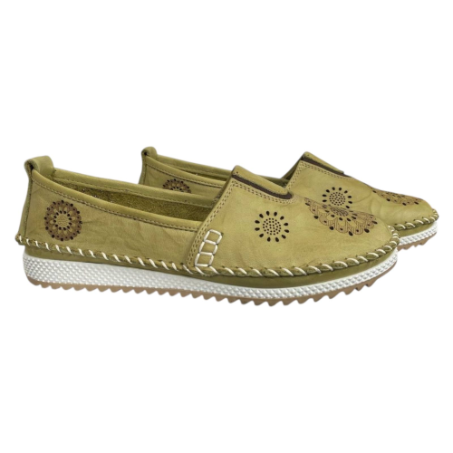 Мокасины женские кожаные ROBLE WOMAN 065 45 хаки