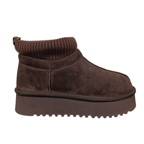 Угги жіночі замшеві UGG 390-2 brown хутро