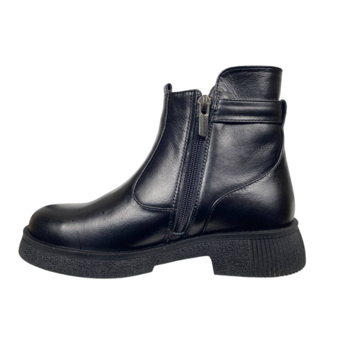 Черевики жіночі шкіряні BLESSO 26 03 01 чорні байка