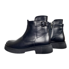 Черевики жіночі шкіряні BLESSO 26 03 01 чорні байка
