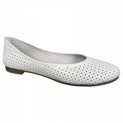 Балетки женские кожаные PRELLESTA 411 05 белые