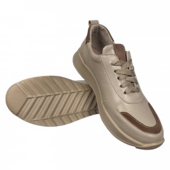 Кроссовки женские кожаные VENTAJA 56/1 бежевые капучино. 