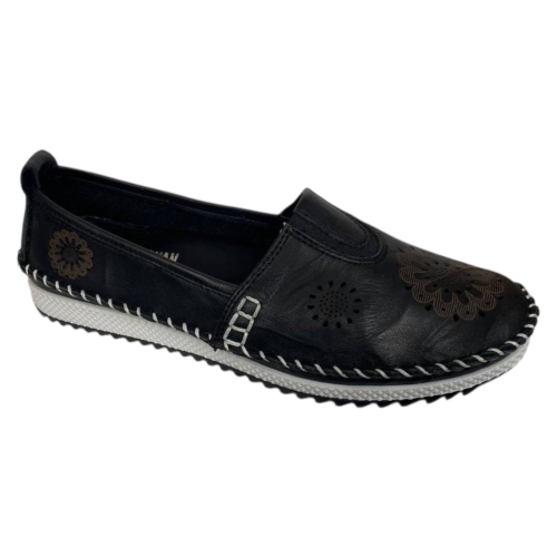 Мокасины женские кожаные ROBLE WOMAN 065 01 черные