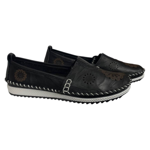 Мокасины женские кожаные ROBLE WOMAN 065 01 черные