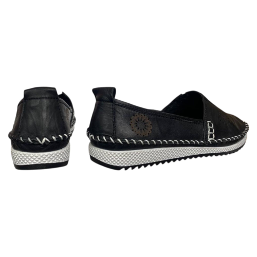 Мокасины женские кожаные ROBLE WOMAN 065 01 черные