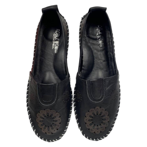 Мокасины женские кожаные ROBLE WOMAN 065 01 черные