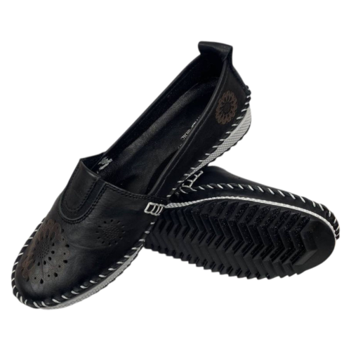 Мокасины женские кожаные ROBLE WOMAN 065 01 черные