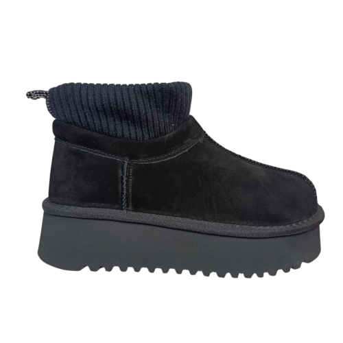 Угги жіночі замшеві UGG 390-1 black хутро