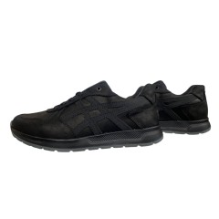 Мужские кроссовки кожаные CROSSAV 25-368/3 01 черные