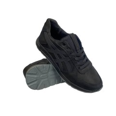 Мужские кроссовки кожаные CROSSAV 25-368/3 01 черные
