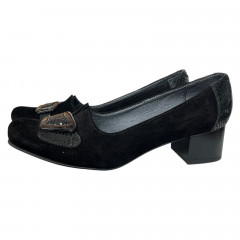 Туфли Женские кожаные SE NAT 4067 черный велюр