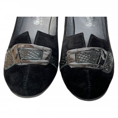 Туфли Женские кожаные SE NAT 4067 черный велюр