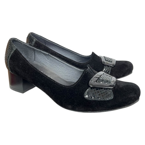 Туфли Женские кожаные SE NAT 4067 черный велюр