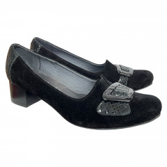 Туфли Женские кожаные SE NAT 4067 черный велюр